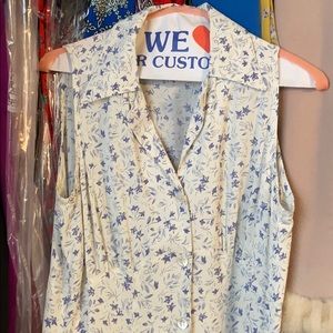 Vintage cream floral summer maxi dress